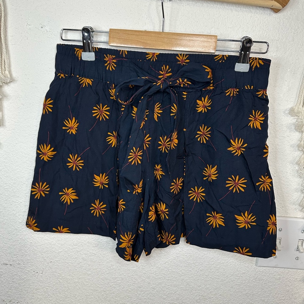 Madewell High Waist Blue and Yellowish Orange Shorts small